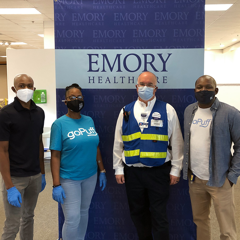 GoPuff treats vaccine techs with refreshments to top off $25K gift to Emory