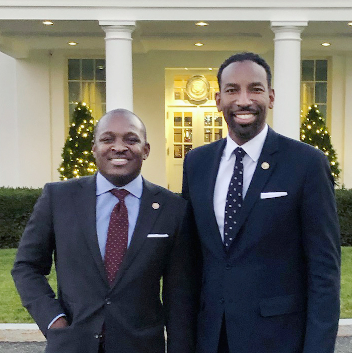 Howard Franklin with Andre Dickens at the Whitehouse